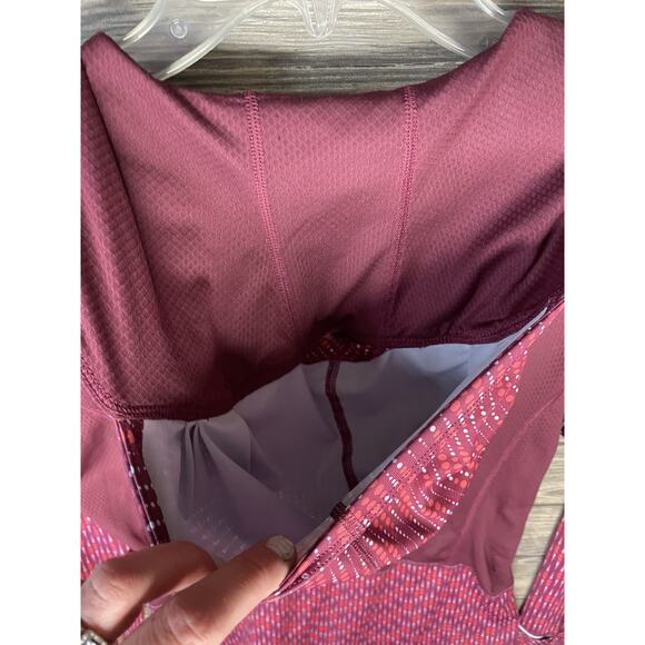 PATAGONIA Maroon & Coral Long Sleeve Stretch 1/2 Zip Hooded Top - Women's Sz Sm - Picture 8 of 9